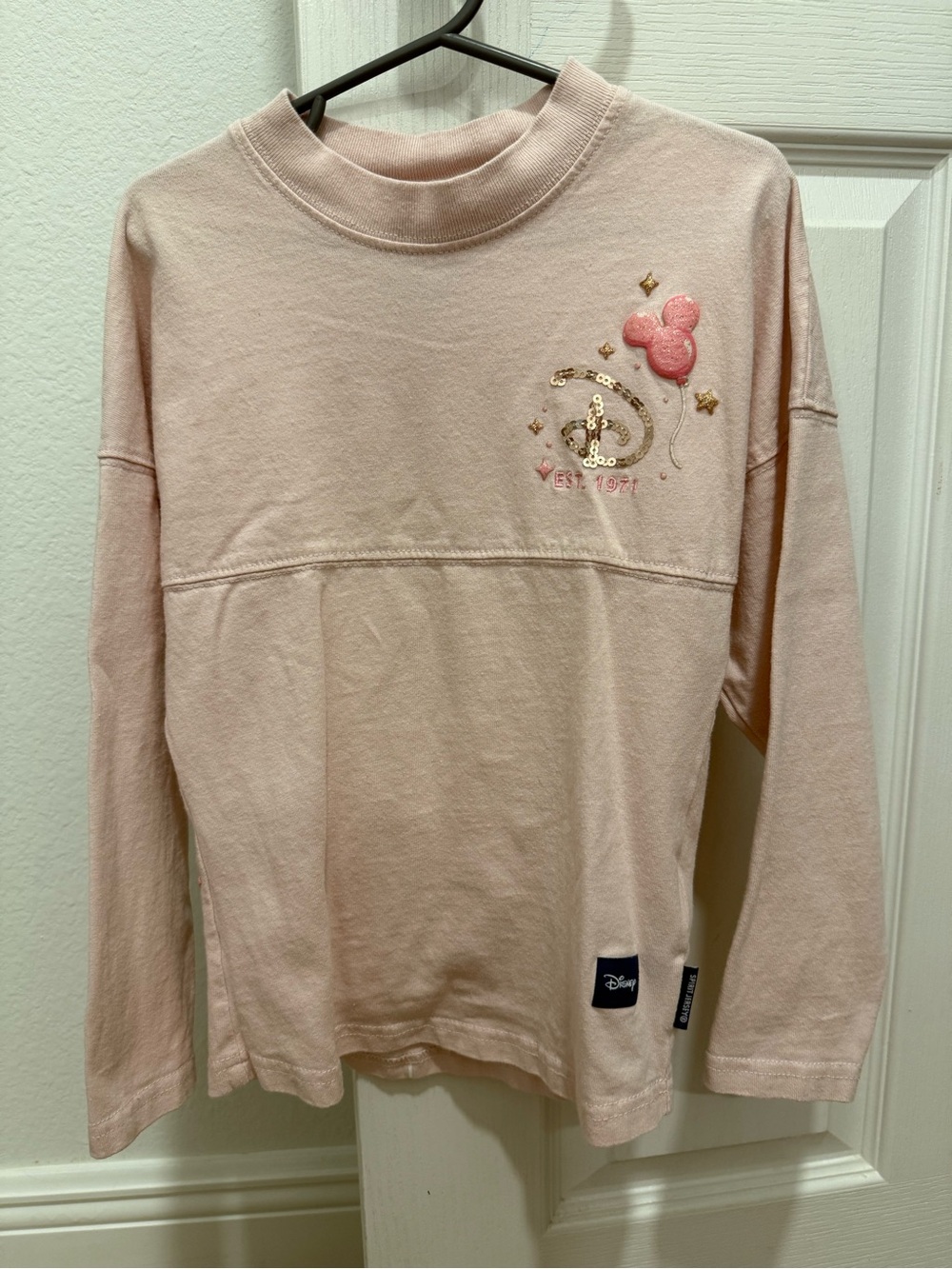 Disney Parks Walt Disney World Pink Balloon Sequin Spirit Jersey